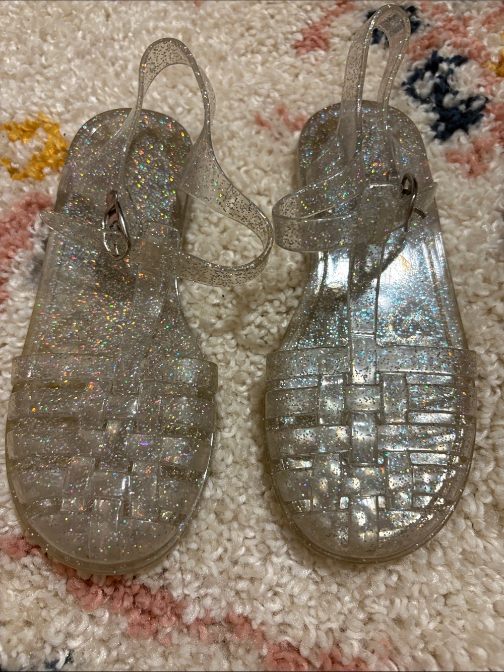 Old Navy Clear Glitter Jelly Sandals for Kids
